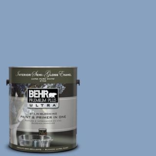 BEHR Premium Plus Ultra 1 gal. #PPU14 7 Hawaiian Sky Semi Gloss Enamel Interior Paint 375401