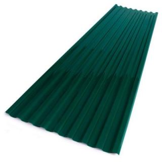 Suntuf 26 in. x 12 ft. Polycarbonate Corrugated Roofing Panel in Green 102004