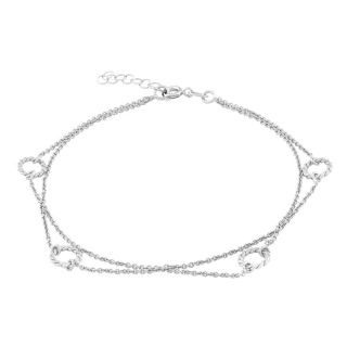 La Preciosa Sterling Silver Circles Anklet   16300817  