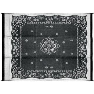 Camco Outdoor Mat, 9' x 12', Charcoal Oriental