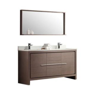 Fresca Allier 60'' Double Modern Bathroom Vanity Set with Mirror