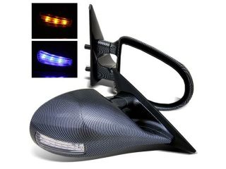 94 97 Volkswagen Passat Carbon Fiber Painted M3 Style Side Power Mirrors with Blue/Yellow LED Signal Light