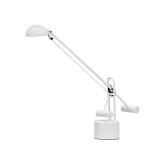 Lite Source 29 in Adjustable White Desk Lamp with Metal Shade