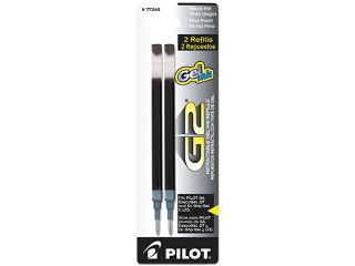 Pilot 77240 Refill for G2 Gel, Dr. Grip Gel/Ltd, ExecuGel G6, Q7, Fine Tip, Black, 2/Pack