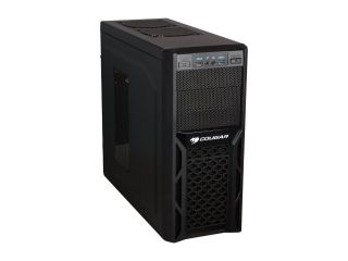 COUGAR Solution Black Steel ATX Mid Tower Computer Case with 12cm COUGAR TURBINE HYPER SPIN Bearing Silent Fan and USB 3.0