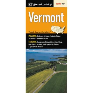 Vermont State Map Fold Map