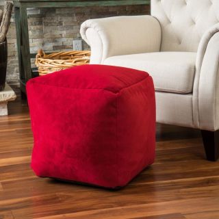 Christopher Knight Home Whitney Faux Suede Beanbag Cube Ottoman Pouf