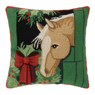 Peking Handicraft Horse Hook Wool Throw Pillow