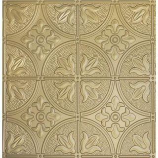Global Specialty Products Dimensions 2 ft. x 2 ft. Brass Ceiling Tile for Refacing in T Grid Systems 309 14