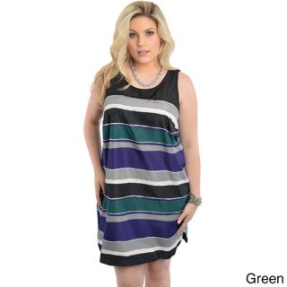 Stanzino Womens Plus Size Striped Short Tank Dress  