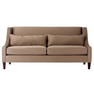 Home Decorators Collection Fulham Nailhead Polyester 1 Piece Stately Sofa in Mineral 1873600490