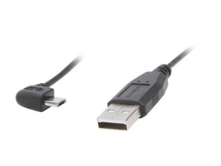 StarTech UUSBHAUB1LA 1 ft. Black USB to Left Angle MicroUSB Cable