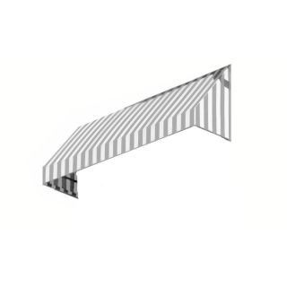 Awntech 244.5 in Wide x 36 in Projection Gray/White Stripe Slope Window/Door Awning