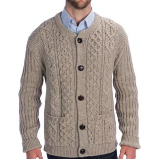 Peregrine by J.G. Glover Cable Knit Crew Cardigan Sweater (For Men) 6112X 78