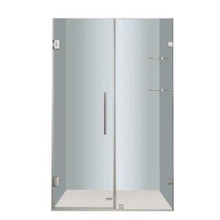 Aston Nautis GS 46 in. x 72 in. Frameless Hinged Shower Door in Chrome with Glass Shelves SDR990 CH 46 10