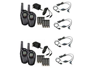 Midland GXT1000VP4 36 Mile 50 Channel FRS/GMRS Two Way Radio 2 Pair Bundle with 2Midland Transparent Security Headsets with PTT/VOX