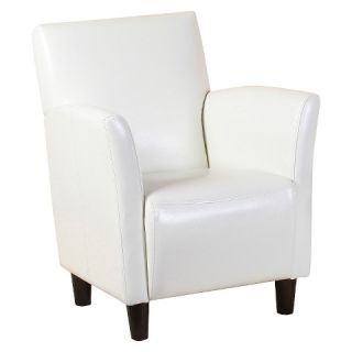 Francisco White Bonded Leather Club Chair   White Leather