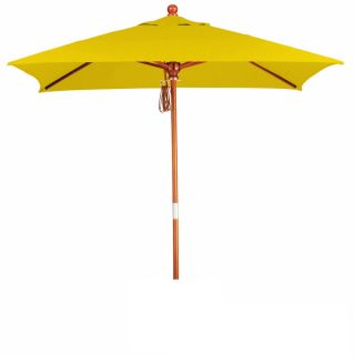 Somette 6 Foot Square Market Umbrella with Marenti Wood Frame and