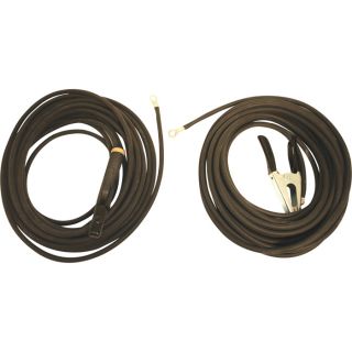 Hobart Stick Cable Set — No. 2, 50ft. Electrode Cable with Holder, 50ft. Work Cable with Clamp, 2-Pc. Set, Model# 195195  Welding Cables