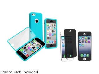 Insten Blue/ Clear Frosted Cover Book TPU Case with Privacy Screen Cover Compatible with Apple iPhone 5C 1475275