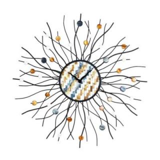 Nextime Precious Sunburst 28.35 in. Metal and Real Stone Wall Clock NT3012