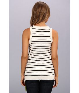 central park west stripe tank with sheer