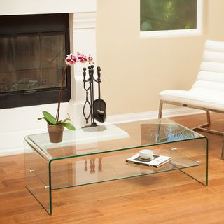 Christopher Knight Home Ramona Glass Coffee Table with Shelf