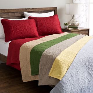 Vibrant Solid colored Cotton Quilted French Tile Bedspread