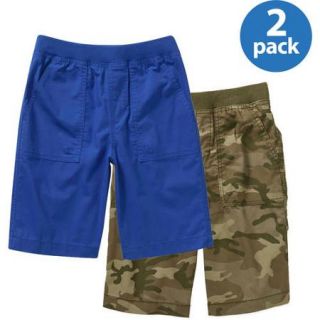 Faded Glory Boys' Pull On Shorts   2 Pack Value Bundle