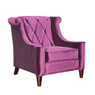 Modern Purple Velvet Sofa With Crystal Buttons