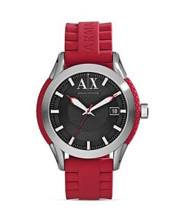 Armani Exchange Silicone & Stainless Steel Watch, 46mm