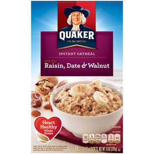 Quaker Raisin Date & Walnut Instant Oatmeal 13 OZ BOX   Food & Grocery