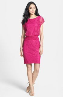 Adrianna Papell Crochet Lace Blouson Dress