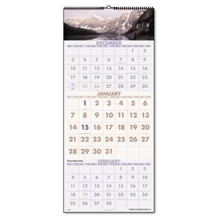 Visual Organizer Scenic Three Months per Page Monthly Wall Calendar