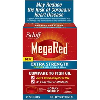 MegaRed Extra Strength Omega 3 Krill Oil 500mg Supplement, 45 Count