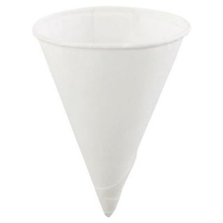 4 oz. Single Use Paper Cone Cup White Rolled Rim (Case of 25) 4.0KR