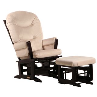Ultramotion Modern Glider with Rounded Cushion and Ottoman by
