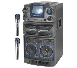 GPX C1600 CD+G Karaoke Machine, 5 B/W TV/AM/FM/Dual Cassette —