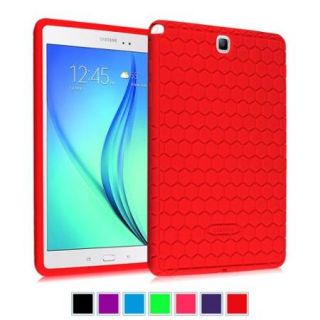 Samsung Galaxy Tab A 9.7 SM T550 SM P550 Silicone Case   Fintie Kids Friendly Protective Skin Cover Shock Proof, Red