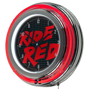 Honda Ride Red Chrome Double Ring Neon Clock   Fitness & Sports