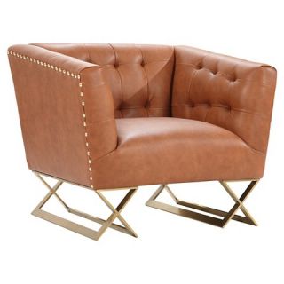 ARMEN LIVING Jasper Modern Chair In Chestnut and Gold Matte Finish