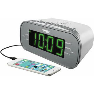 Timex Dual Alarm Clock AM/FM Radio, White