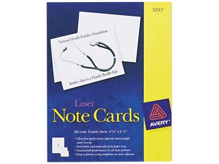 Avery 5315 Printer Compatible Cards, 4 1/4 x 5 1/2, Two per Sheet, 60/Box with Envelopes