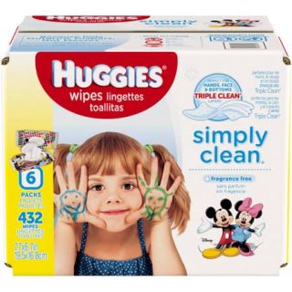HUGGIES Simply Clean Baby Wipes Refills, 432 sheets