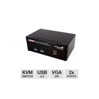 Startech SV231DDVDUA 2 port Dual Monitor KVM Switch   DVI, VGA, USB