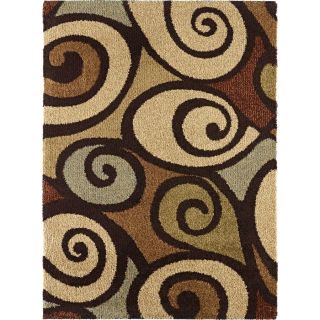 Tayse Fashion Shag Brown Rectangular Indoor Shag Area Rug (Common 8 x 10; Actual 94 in W x 118 in L)
