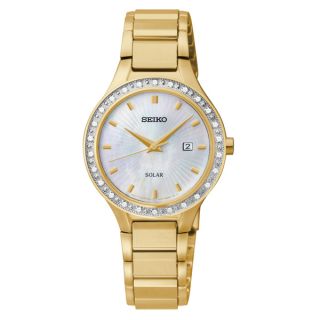 Seiko Womens Core Stainless Steel Yellow Goldtone Watch
