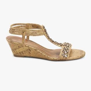 Attention   Womens Alanna Natural Cork Look Wedge