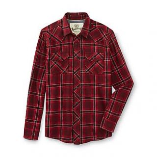 Roebuck & Co. Young Mens Flannel Western Shirt   Plaid   Clothing