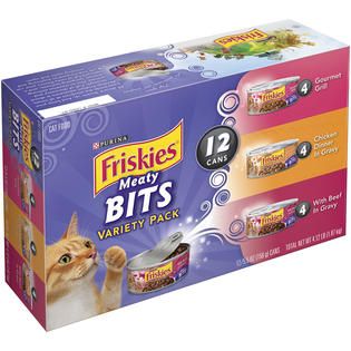 Friskies Wet Meaty Bits Variety Pack Cat Food 12 5.5 oz. Cans   Pet